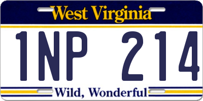 WV license plate 1NP214
