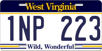 WV license plate 1NP223