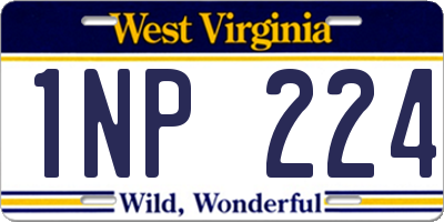 WV license plate 1NP224