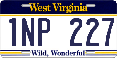 WV license plate 1NP227