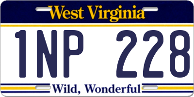 WV license plate 1NP228