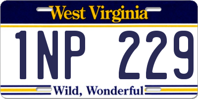 WV license plate 1NP229