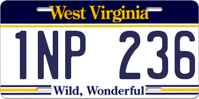 WV license plate 1NP236