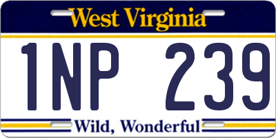 WV license plate 1NP239