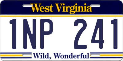 WV license plate 1NP241