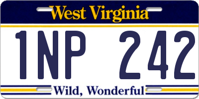 WV license plate 1NP242