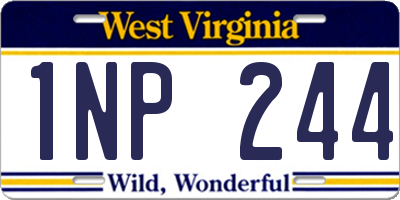 WV license plate 1NP244