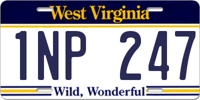WV license plate 1NP247