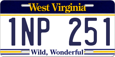 WV license plate 1NP251