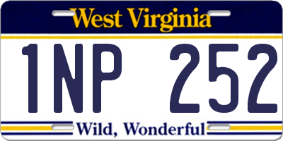 WV license plate 1NP252