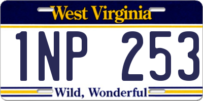 WV license plate 1NP253