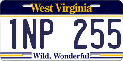 WV license plate 1NP255