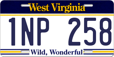 WV license plate 1NP258