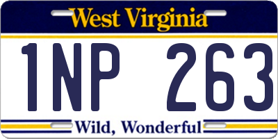 WV license plate 1NP263