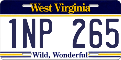 WV license plate 1NP265