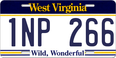 WV license plate 1NP266
