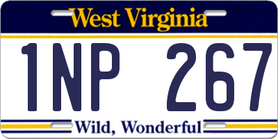 WV license plate 1NP267