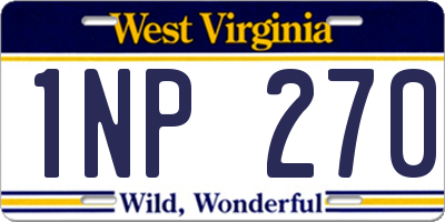 WV license plate 1NP270