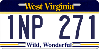 WV license plate 1NP271