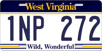 WV license plate 1NP272