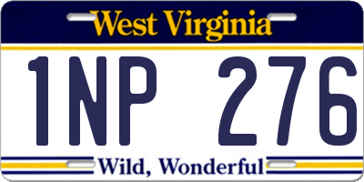 WV license plate 1NP276