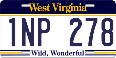 WV license plate 1NP278