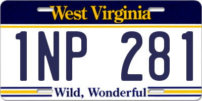 WV license plate 1NP281