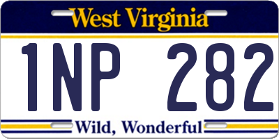 WV license plate 1NP282