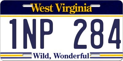 WV license plate 1NP284