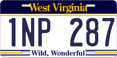 WV license plate 1NP287