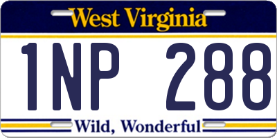 WV license plate 1NP288