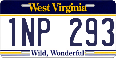 WV license plate 1NP293