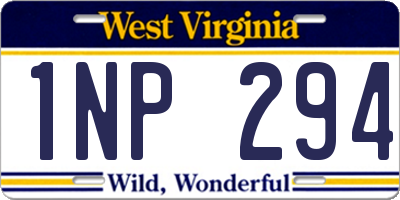WV license plate 1NP294