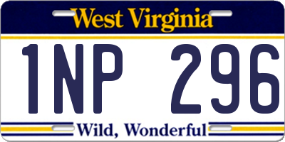 WV license plate 1NP296