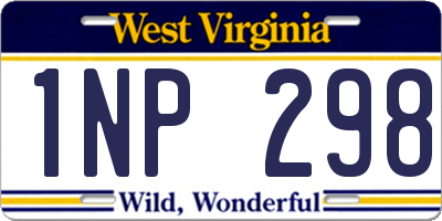 WV license plate 1NP298