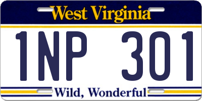 WV license plate 1NP301
