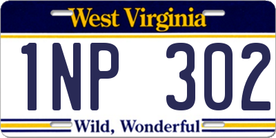 WV license plate 1NP302