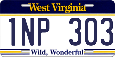 WV license plate 1NP303