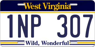 WV license plate 1NP307
