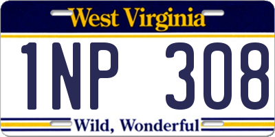 WV license plate 1NP308