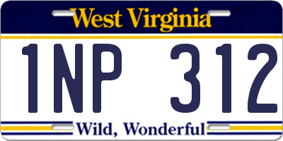 WV license plate 1NP312