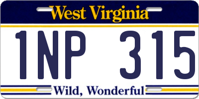 WV license plate 1NP315