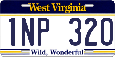 WV license plate 1NP320