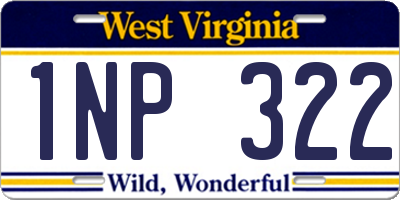 WV license plate 1NP322