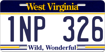 WV license plate 1NP326