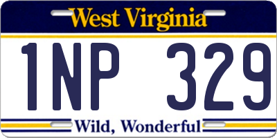 WV license plate 1NP329