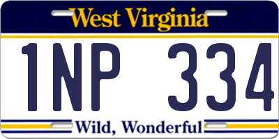 WV license plate 1NP334