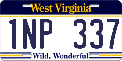 WV license plate 1NP337
