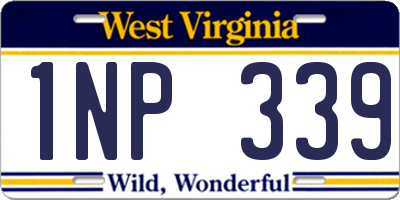 WV license plate 1NP339