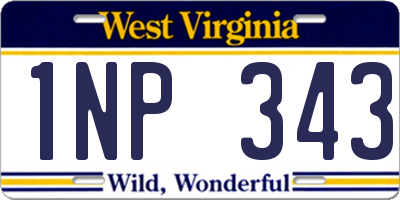 WV license plate 1NP343